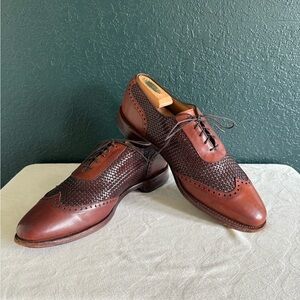 Allen Edmonds Hampstead Brown Oxford Shoes with Brogue Detailing